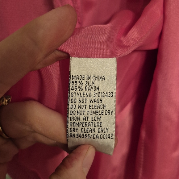 Nygard Collection Women's Feminine Silk Blend Pink Barbie Blazer Size 12 - Picture 5 of 5
